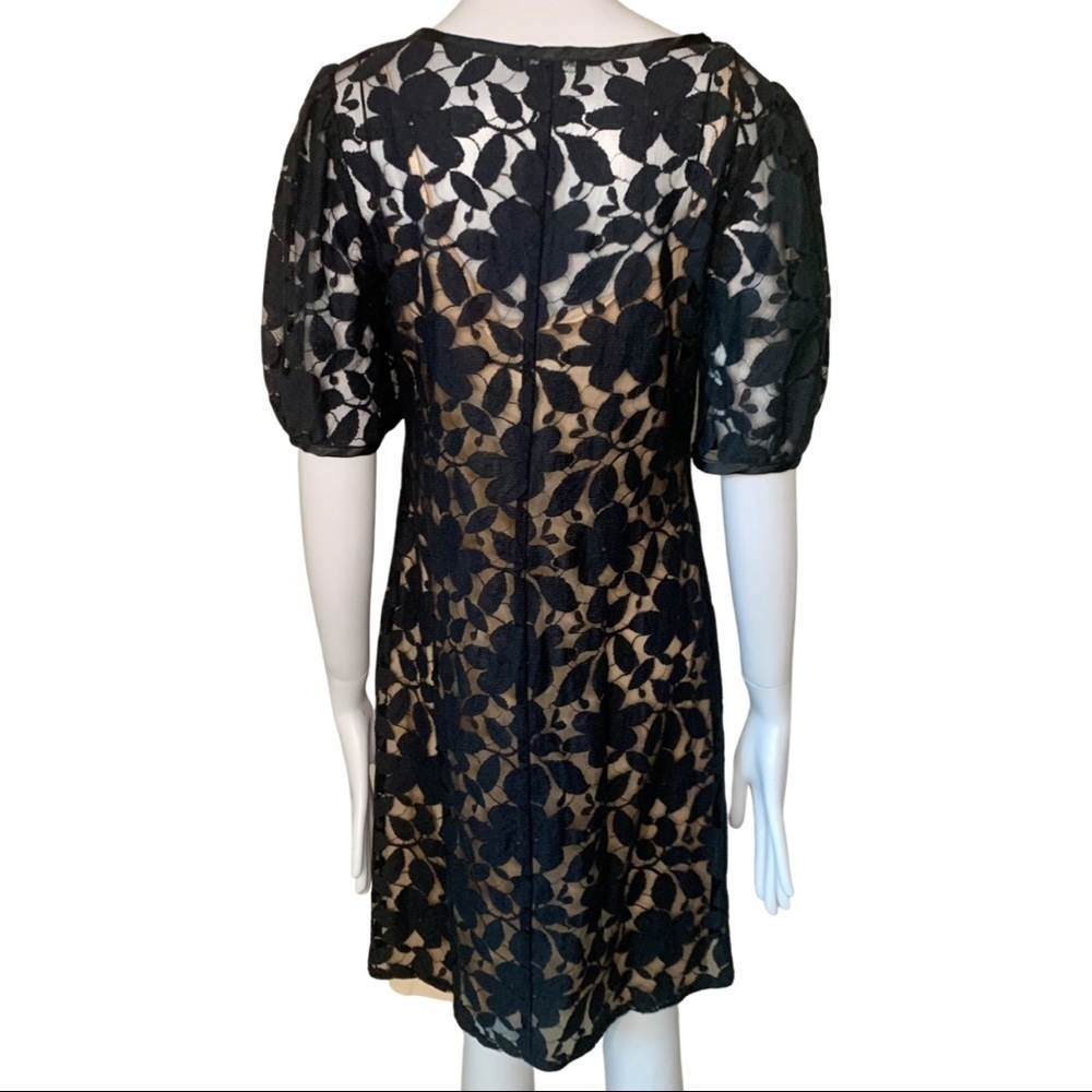 KATHRYN CONOVER Vintage Black Lace Embroidered Shift Dress Size 8 - Picture 11 of 14